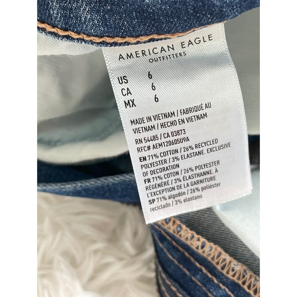 American Eagle High Rise Shortie Crossover Denim Shorts - Picture 5 of 8